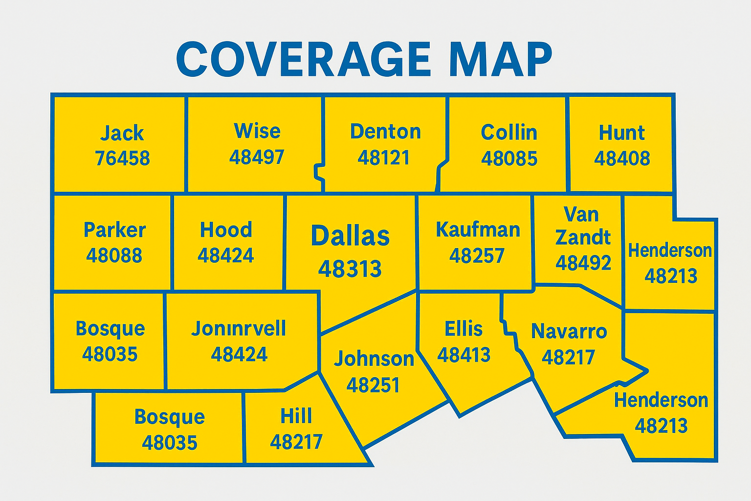 Dallas ABA Center Coverage Map - Serving the entire Dallas-Fort Worth Metroplex